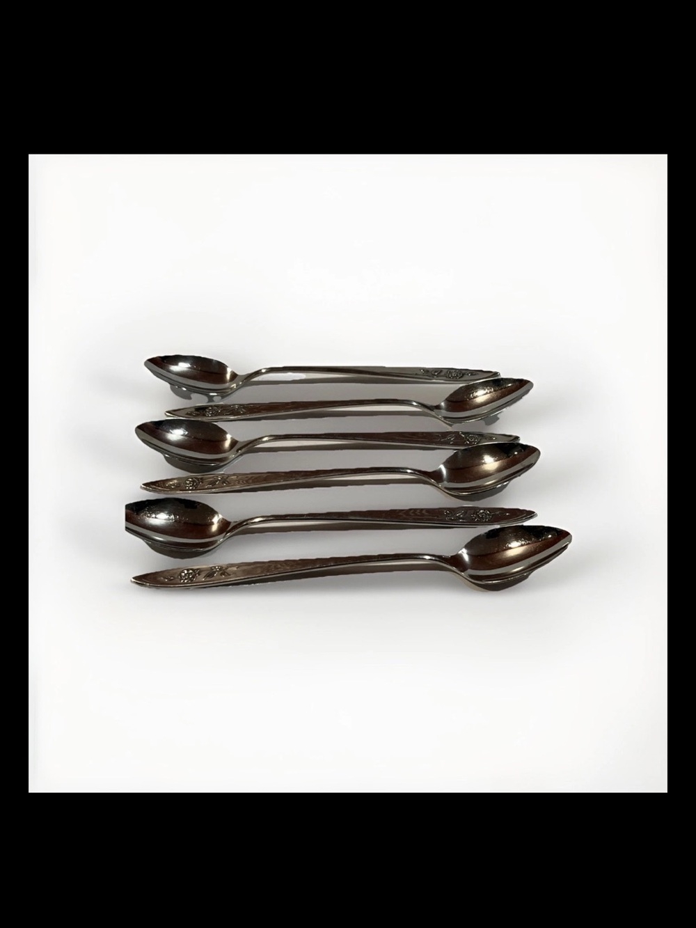 Oneida Stainless  “My Rose” Teaspoons Lot Of (6) Piece Flatware Silverware